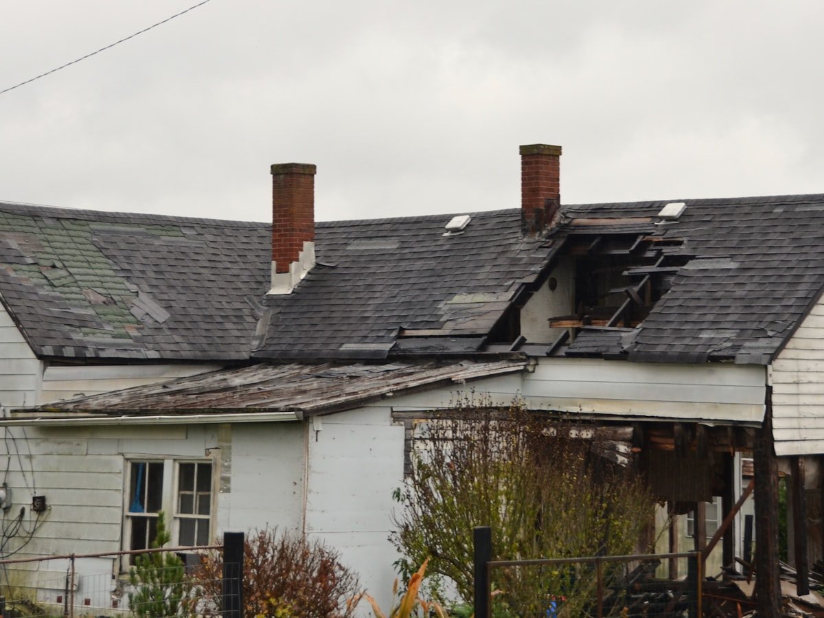 Fire and smoke damage on a property
